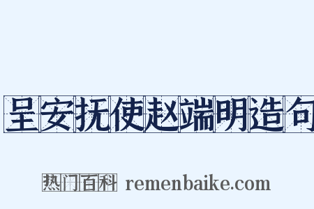 呈安抚使赵端明造句是什么意思的图片